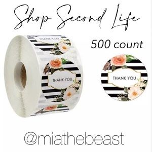 3/$20 📦 Roll of 500 1” Floral stripe thank you stickers🌟HP🌟